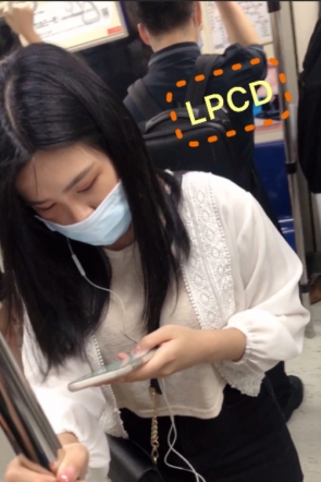【lpcp系列CD】4.地铁牛仔裙小姐姐可爱蓝白条纹NK
